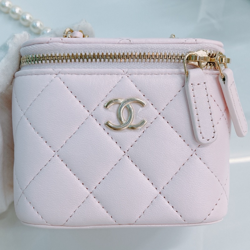 MS0537 CHANEL 香奈兒迷你化妝包珍珠鏈帶VANITY CASE MINI LAMBSKIN WITH PEARL CHAIN-18