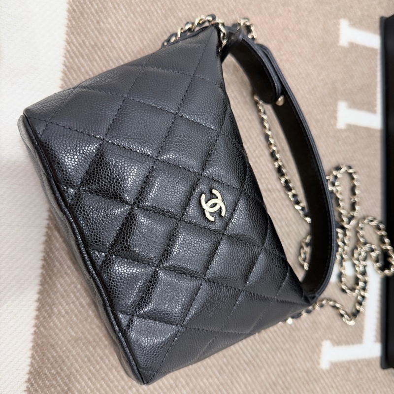 ❤️CHANEL❤️ 黑金牛皮魚子醬 飯盒包 可愛不得了❤️95成新-3