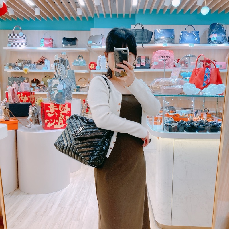 MS0539 SAINT LAURENT 聖羅蘭中號漆皮翻蓋式鏈帶包包PATENT LEATHER LOULOU MEDIUM BAG-1