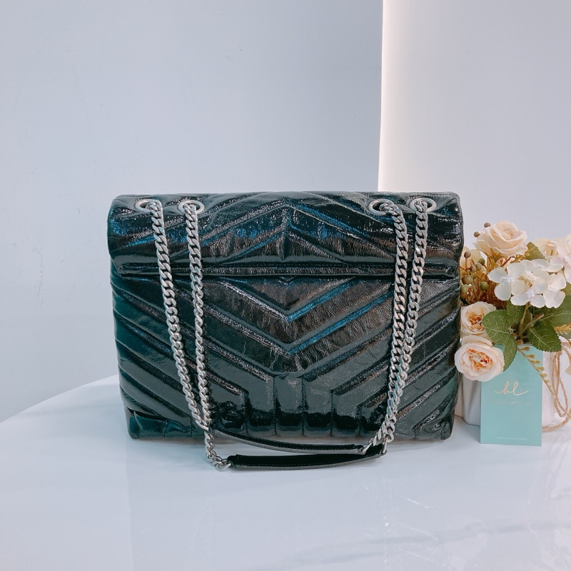 MS0539 SAINT LAURENT 聖羅蘭中號漆皮翻蓋式鏈帶包包PATENT LEATHER LOULOU MEDIUM BAG-2