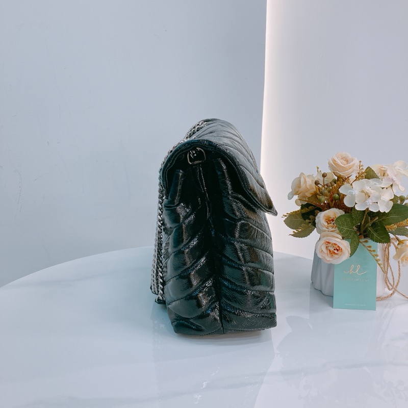 MS0539 SAINT LAURENT 聖羅蘭中號漆皮翻蓋式鏈帶包包PATENT LEATHER LOULOU MEDIUM BAG-3