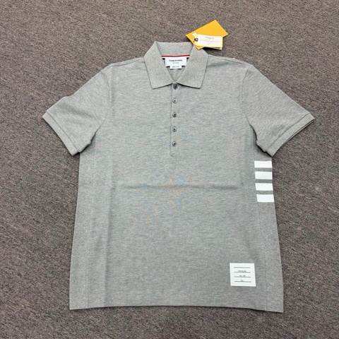 Thom Browne 男款 短袖Polo 5鈕扣 #1 2 3 4  灰色