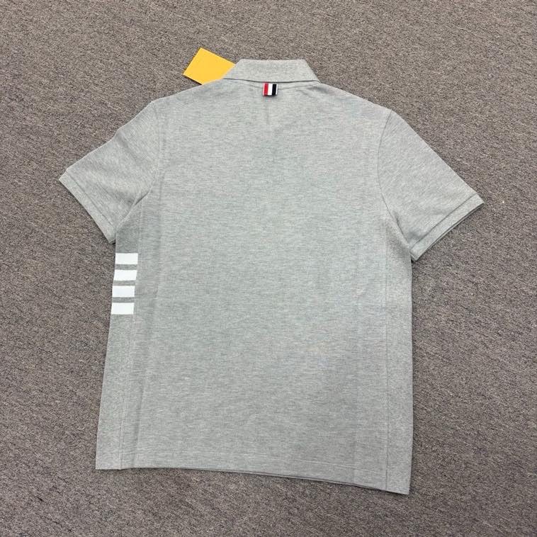 Thom Browne 男款 短袖Polo 5鈕扣 #1 2 3 4 灰色-3