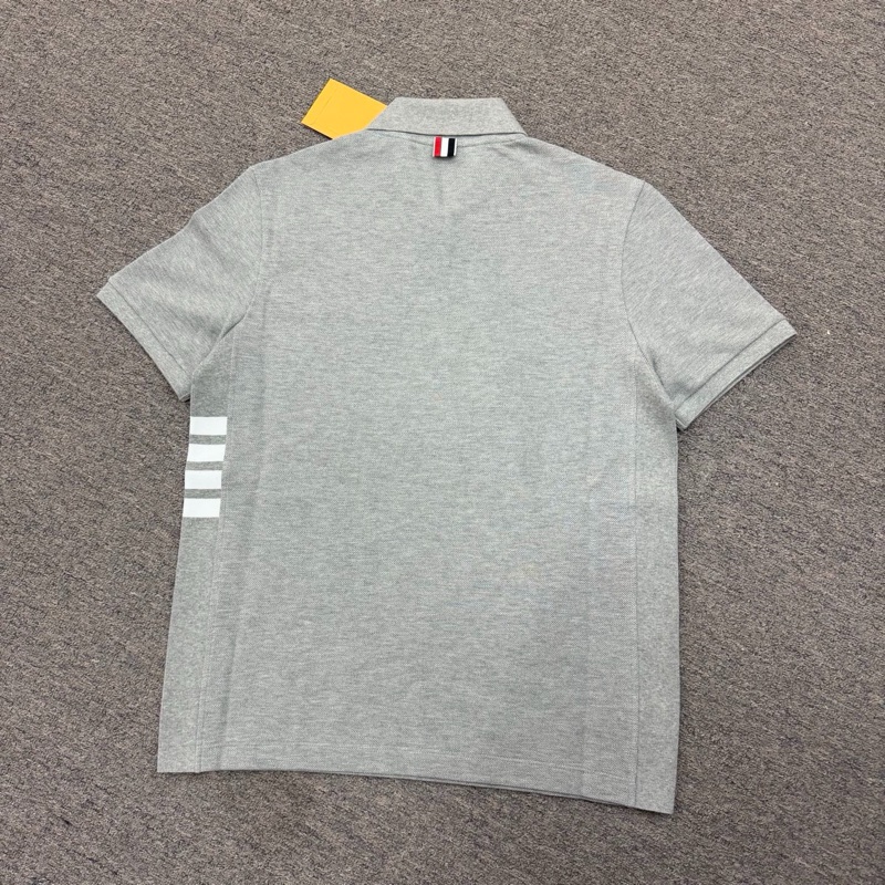 Thom Browne 男款 短袖Polo 5鈕扣 #1 2 3 4 灰色-4