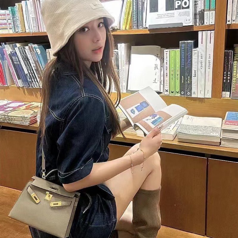 HERMRS Mini kelly ll - 大象灰金 U-9