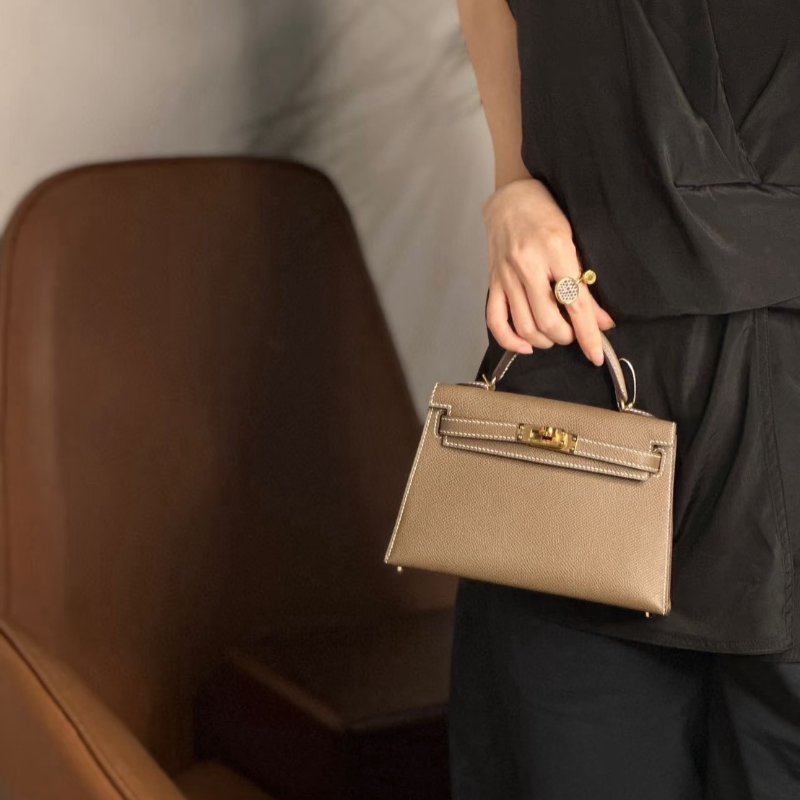 HERMRS Mini kelly ll - 大象灰金 U-10