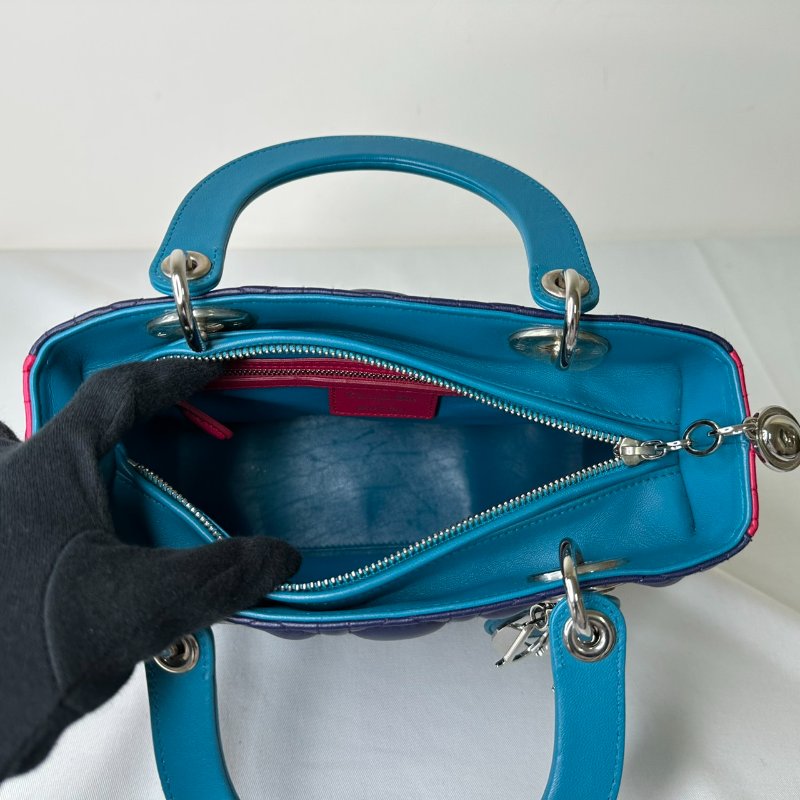 DIOR Lady Dior拼色五格黛妃包-7