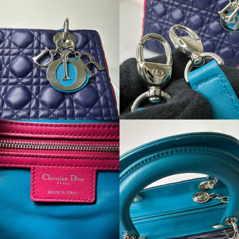 DIOR Lady Dior拼色五格黛妃包-9