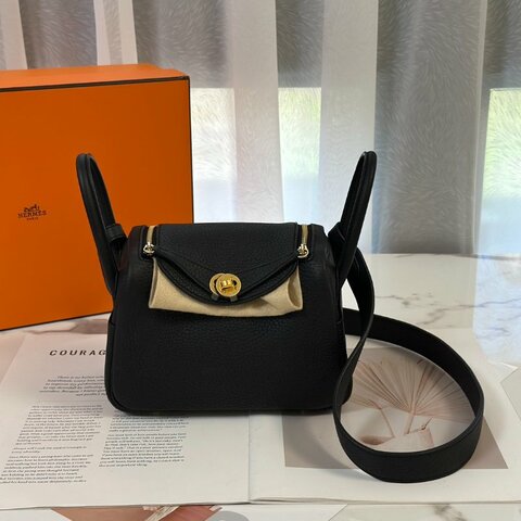 HERMES Mini lindy ll - 黑金 K