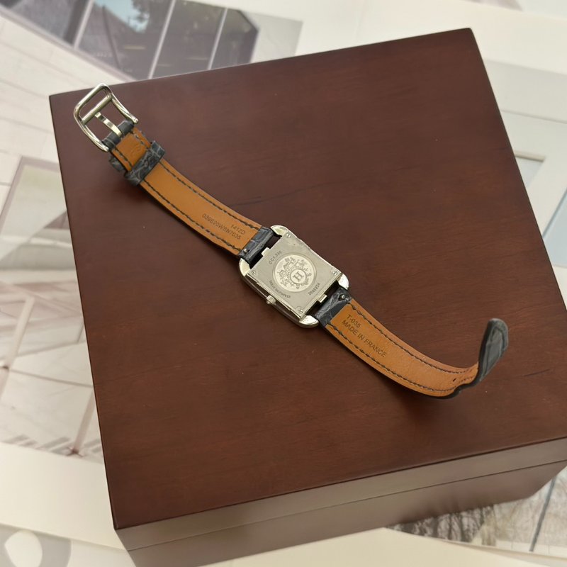 HERMES Cape cod鑽石圈錨鍊錶盤腕錶 - 31 鱷魚皮風暴藍-7