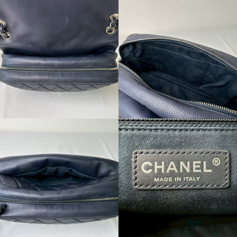 CHANEL Easy coco牛皮深藍鏈帶包-8