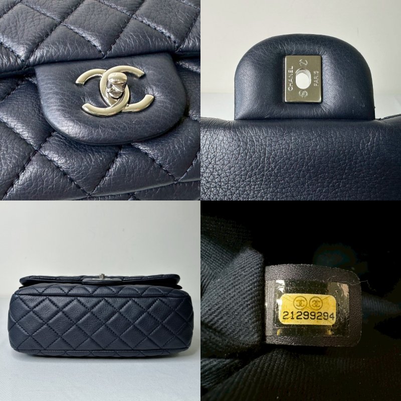 CHANEL Easy coco牛皮深藍鏈帶包-9