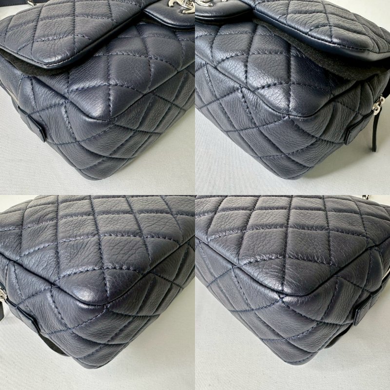 CHANEL Easy coco牛皮深藍鏈帶包-10