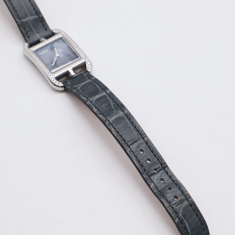 HERMES Cape cod鑽石圈錨鍊錶盤腕錶 - 31 鱷魚皮風暴藍-5