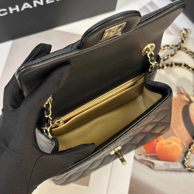 CHANEL 經典口蓋包方胖子 17 - 足球黑金-6