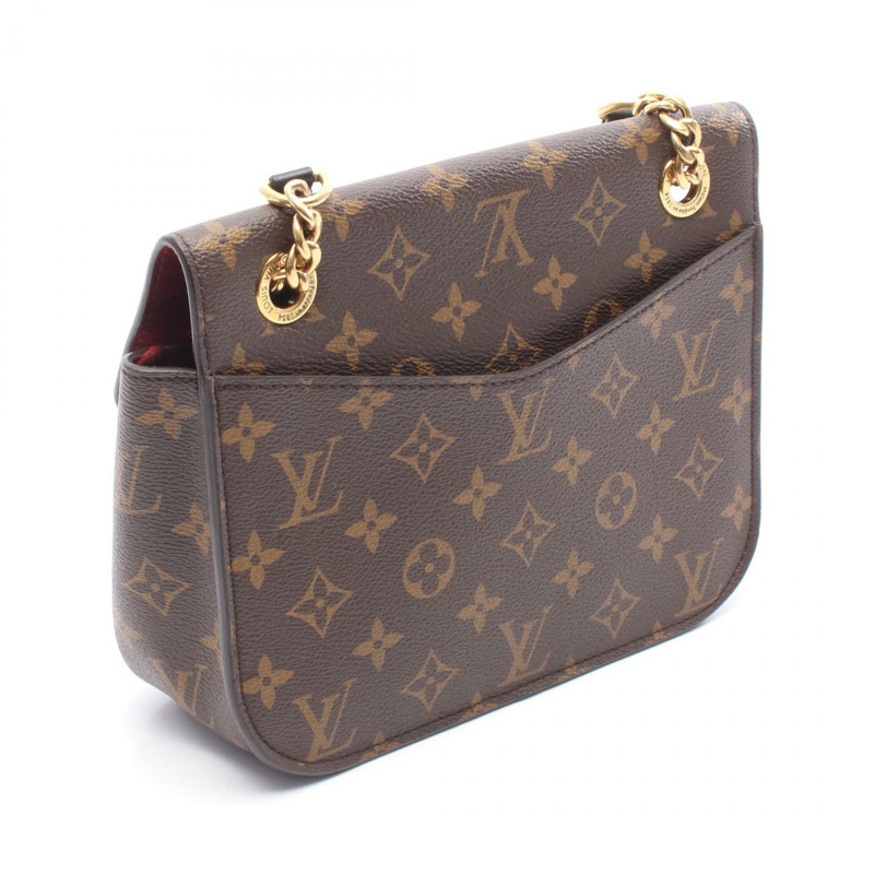路易威登 Passy 鏈條肩背包 M45592 Monogram 帆布 棕色/黑色 二手-1