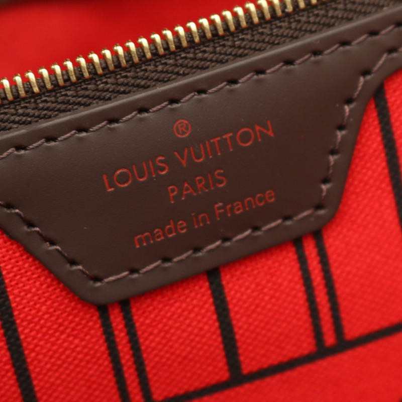路易威登 Neverfull MM 手提單肩包 N41358 Damier 皮革 棕色櫻桃紅-3