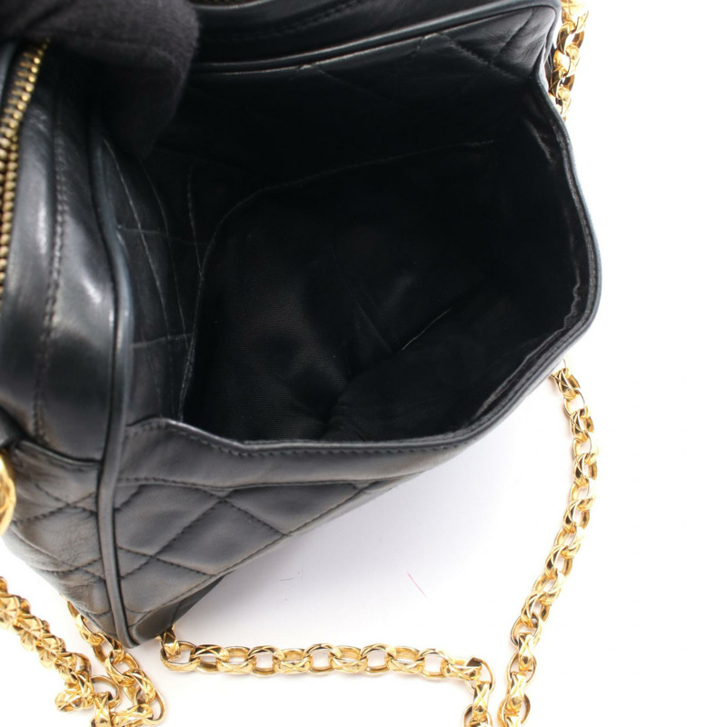 香奈兒 (CHANEL) Matelasse COCO Mark 鏈條斜挎單肩包，羊皮材質，黑色，二手，金色五金-5