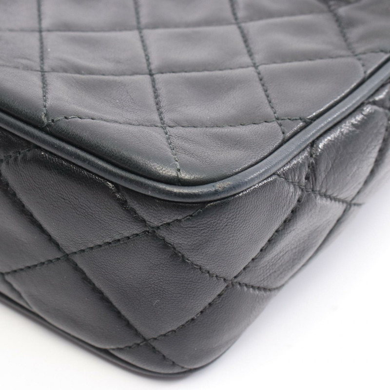 香奈兒 (CHANEL) Matelasse COCO Mark 鏈條斜挎單肩包，羊皮材質，黑色，二手，金色五金-7