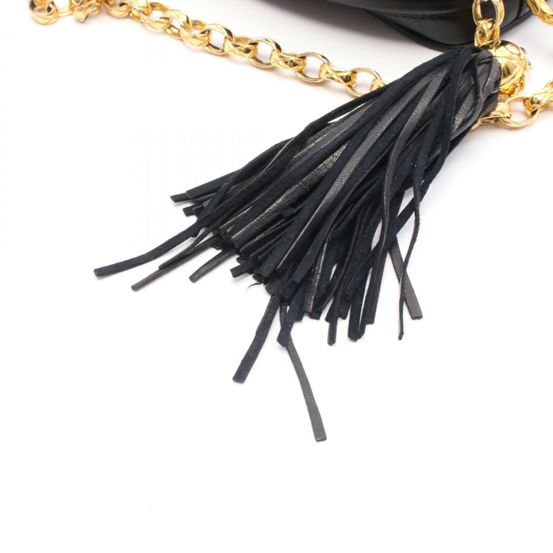 香奈兒 (CHANEL) Matelasse COCO Mark 鏈條斜挎單肩包，羊皮材質，黑色，二手，金色五金-8