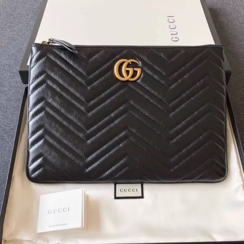 Gucci 女士 GG Marmont絎縫手拿包均碼碼30cm*20cm