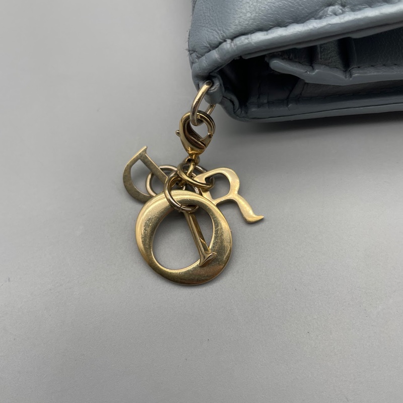 Dior短夾 霧霾藍 羊皮 專業清洗過-8