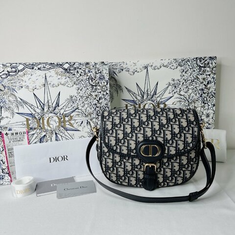 DIOR Bobby中款緹花肩背包