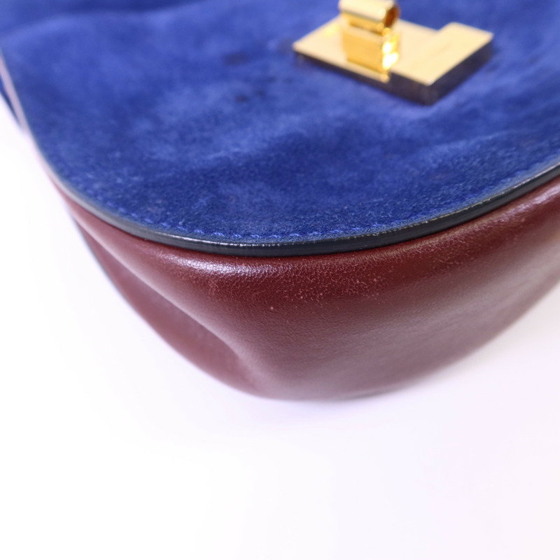 Chloe 牛皮皮革/麂皮皮革Drew Shoulder Bag金扣鏈帶肩背袋-12