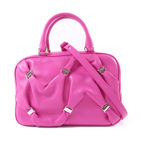 Salvatore Ferragamo 羊皮皮革2 Way Shoulder Bag銀扣手挽肩背兩用袋