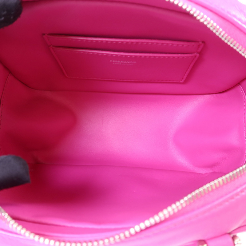 Salvatore Ferragamo 羊皮皮革2 Way Shoulder Bag銀扣手挽肩背兩用袋-5