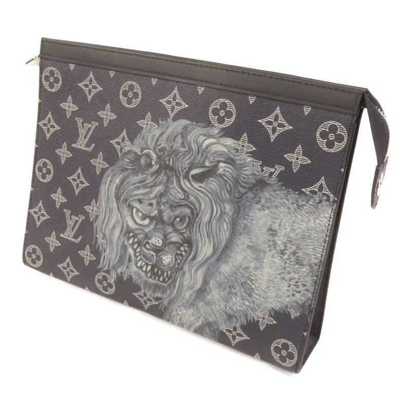 LOUIS VUITTON Savane Monogram Pochette Voyagay銀扣手拿包-2