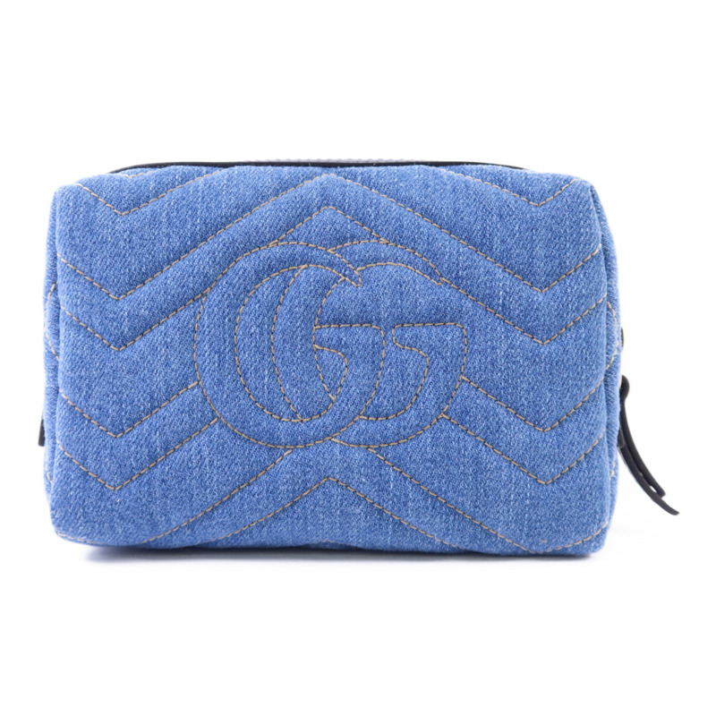 GUCCI 牛仔布Pouch金扣小袋-1