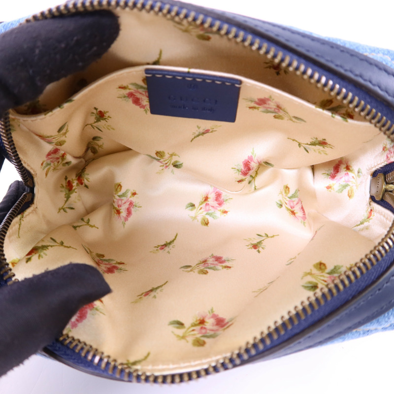 GUCCI 牛仔布Pouch金扣小袋-4