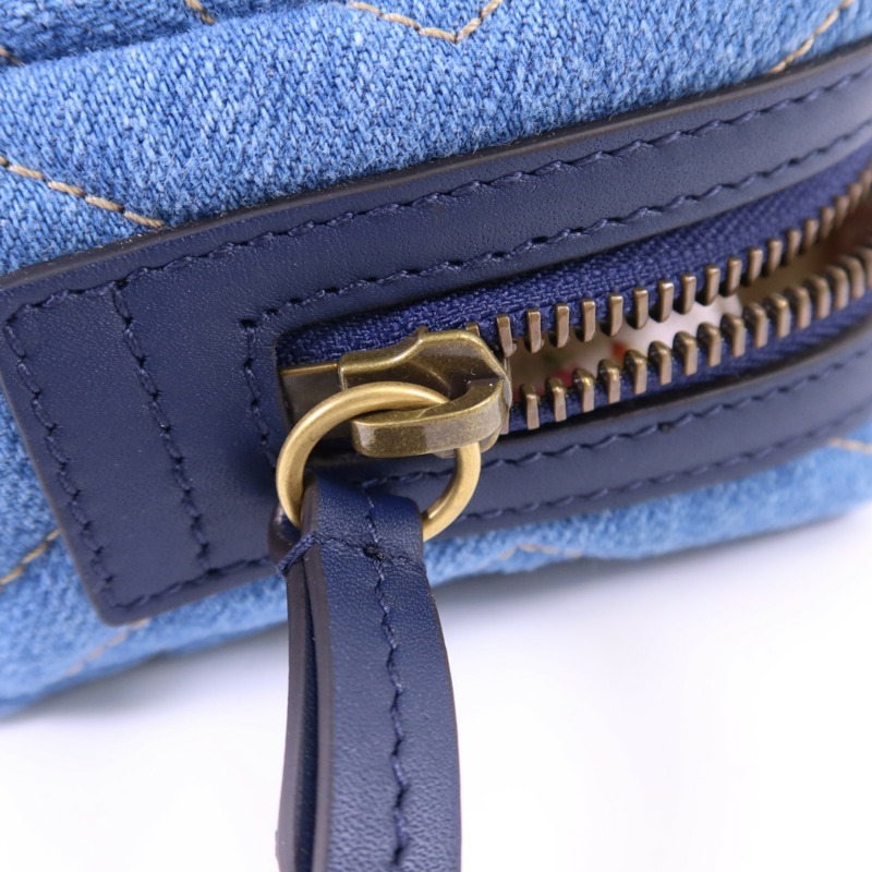 GUCCI 牛仔布Pouch金扣小袋-8