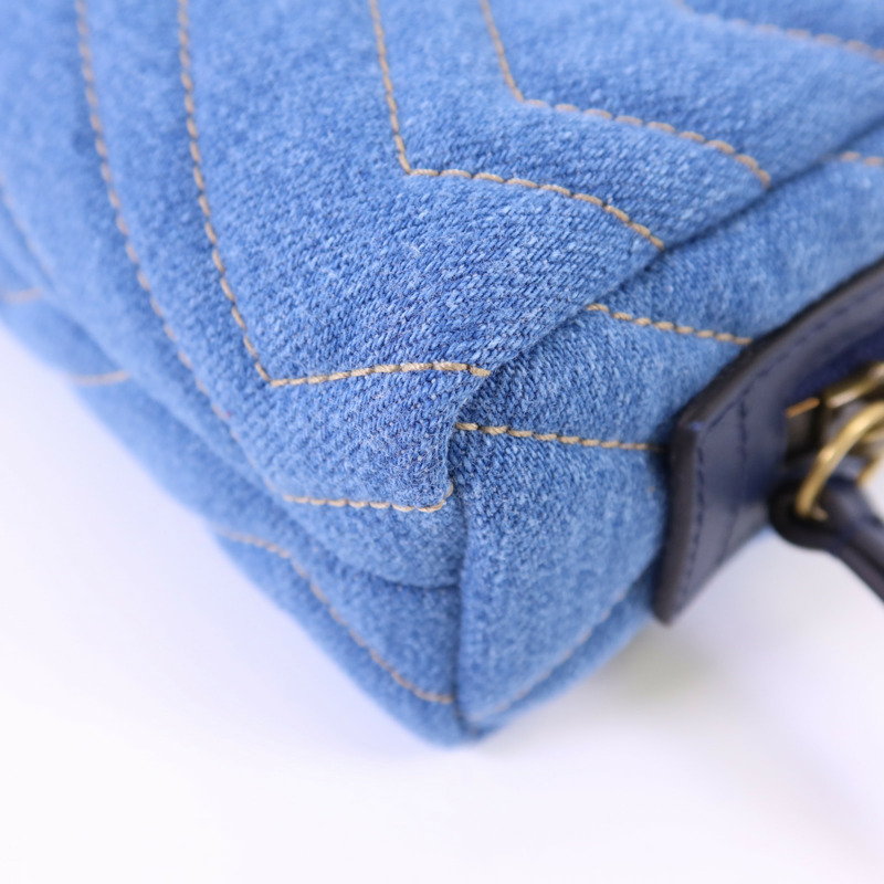 GUCCI 牛仔布Pouch金扣小袋-9