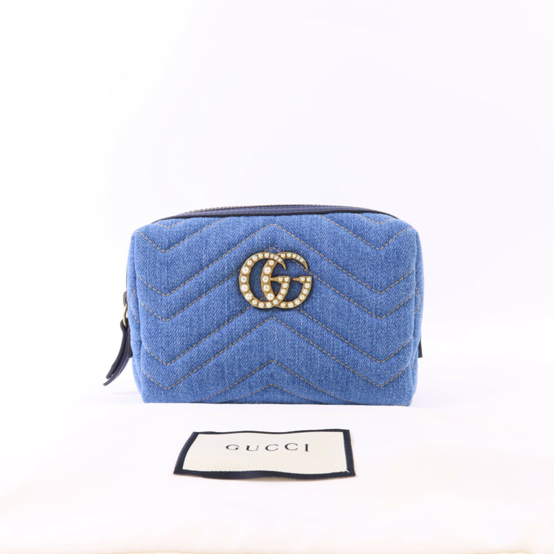 GUCCI 牛仔布Pouch金扣小袋-13