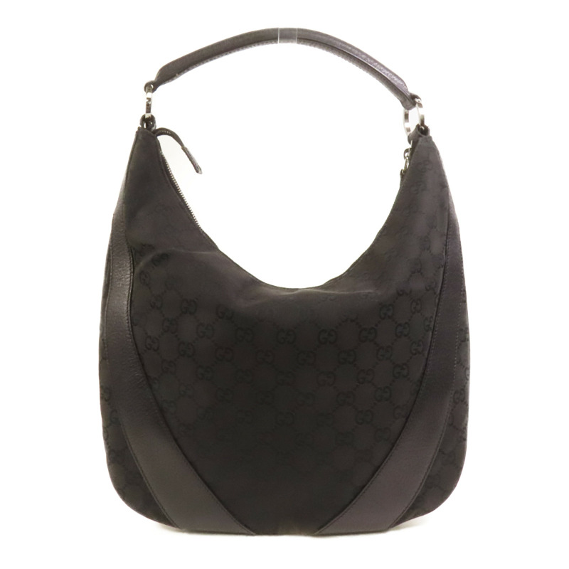 GUCCI 帆布GG Shoulder Bag銀扣肩背袋-1