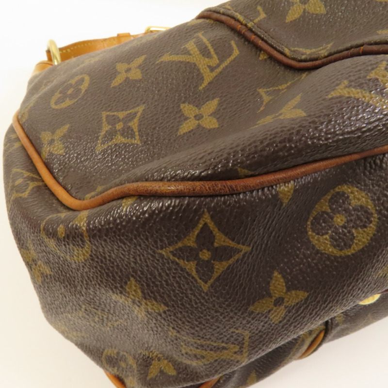LOUIS VUITTON Monogram Galliera PM金扣肩背袋棕色-10
