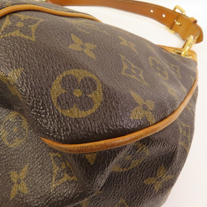 LOUIS VUITTON Monogram Galliera PM金扣肩背袋棕色-11