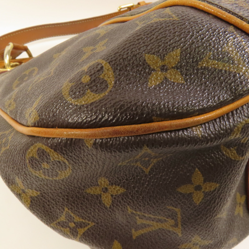 LOUIS VUITTON Monogram Galliera PM金扣肩背袋棕色-12