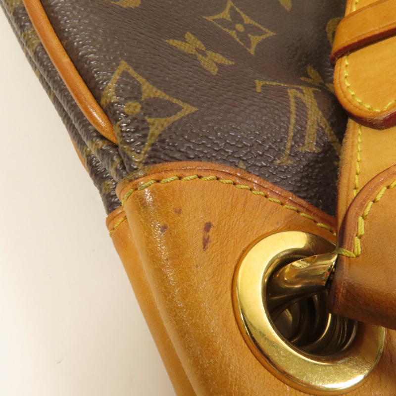 LOUIS VUITTON Monogram Galliera PM金扣肩背袋棕色-13