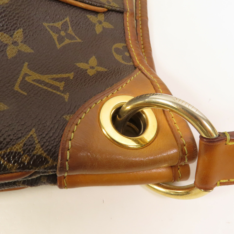 LOUIS VUITTON Monogram Galliera PM金扣肩背袋棕色-15
