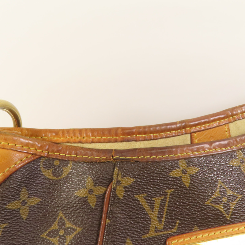 LOUIS VUITTON Monogram Galliera PM金扣肩背袋棕色-16