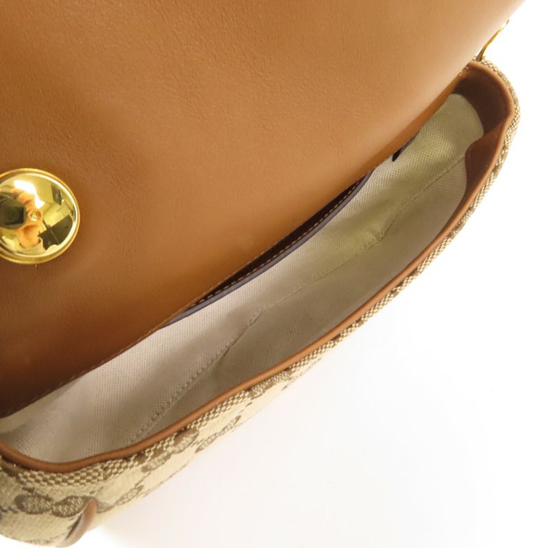 GUCCI 帆布Blondie金扣肩背袋-4