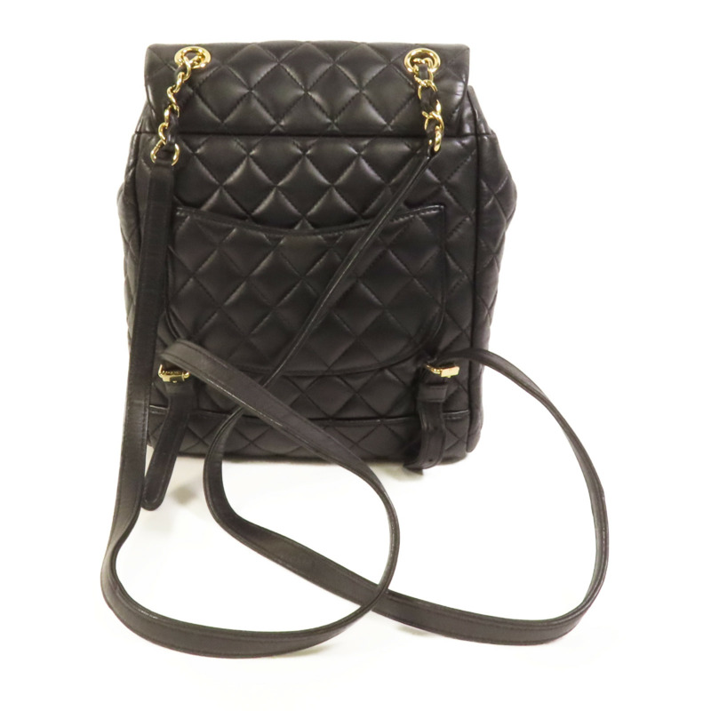 CHANEL 羊皮皮革Backpack金扣背包-1