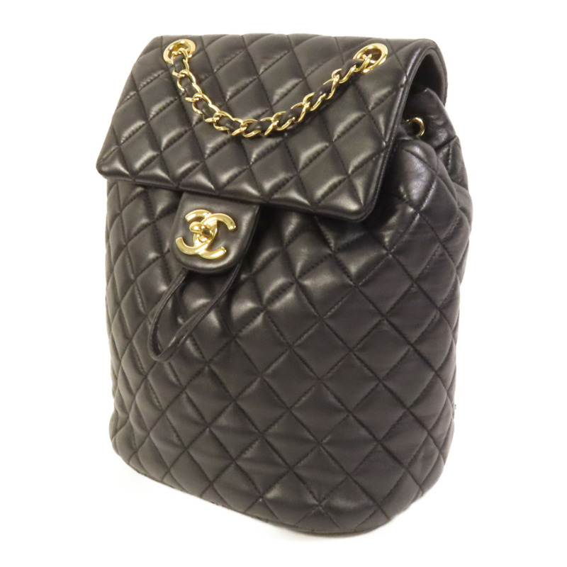 CHANEL 羊皮皮革Backpack金扣背包-2