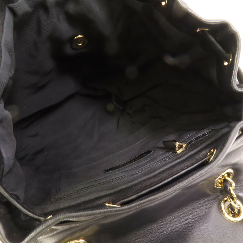 CHANEL 羊皮皮革Backpack金扣背包-4