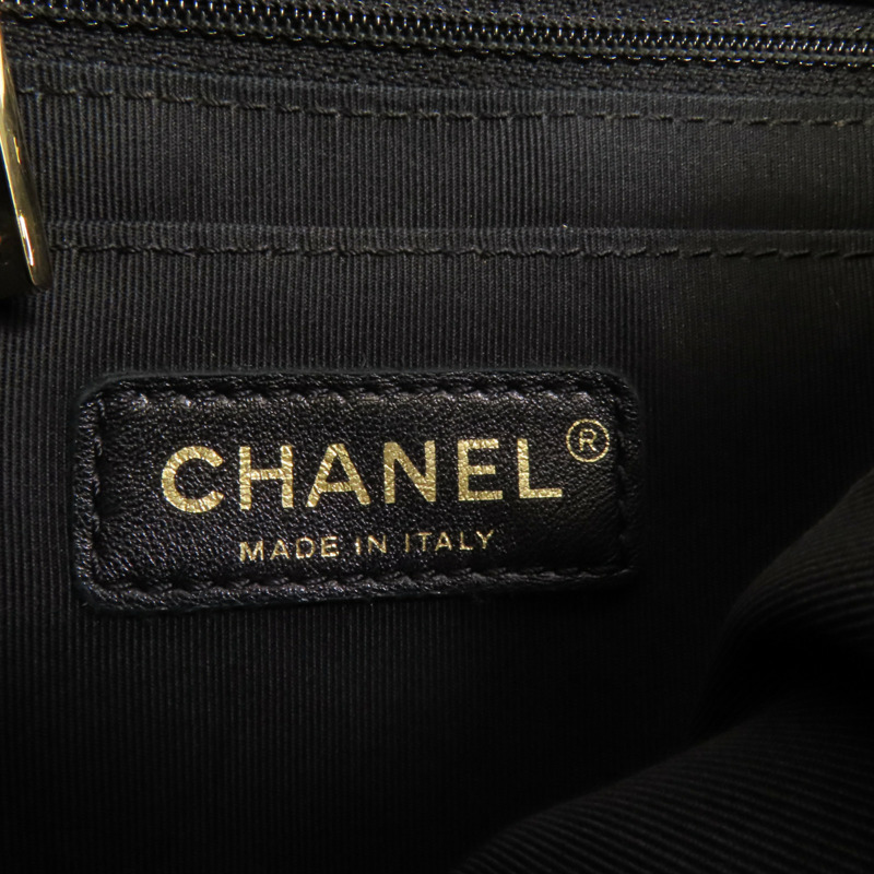 CHANEL 羊皮皮革Backpack金扣背包-8