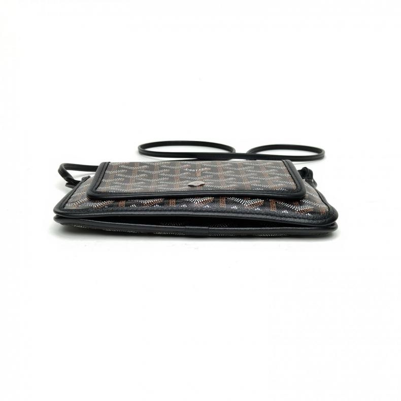 GOYARD PLUMET三層WOC單肩斜挎包黑色PVC-3