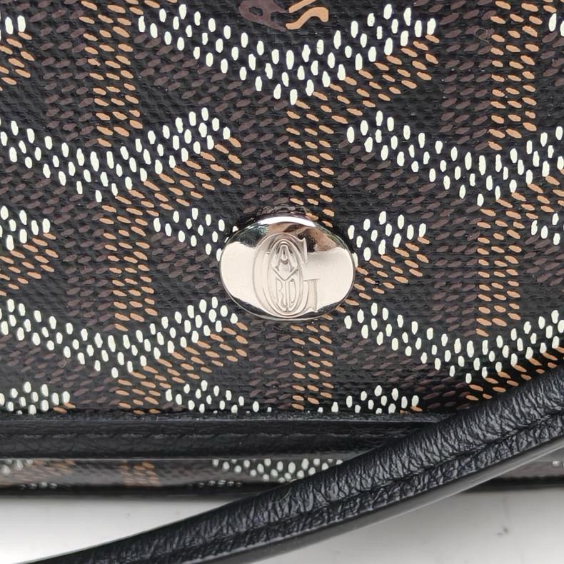 GOYARD PLUMET三層WOC單肩斜挎包黑色PVC-4